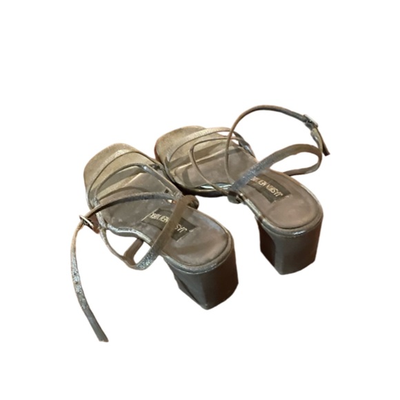 Metallic Gray Strappy Sandal-188 - Picture 3 of 4